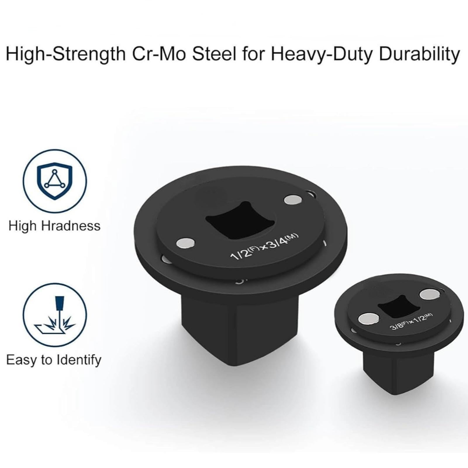 4PC Low Profile Impact Socket Adapter Set, Drive Ratchet Adapter Set, Designed for Tight Spaces