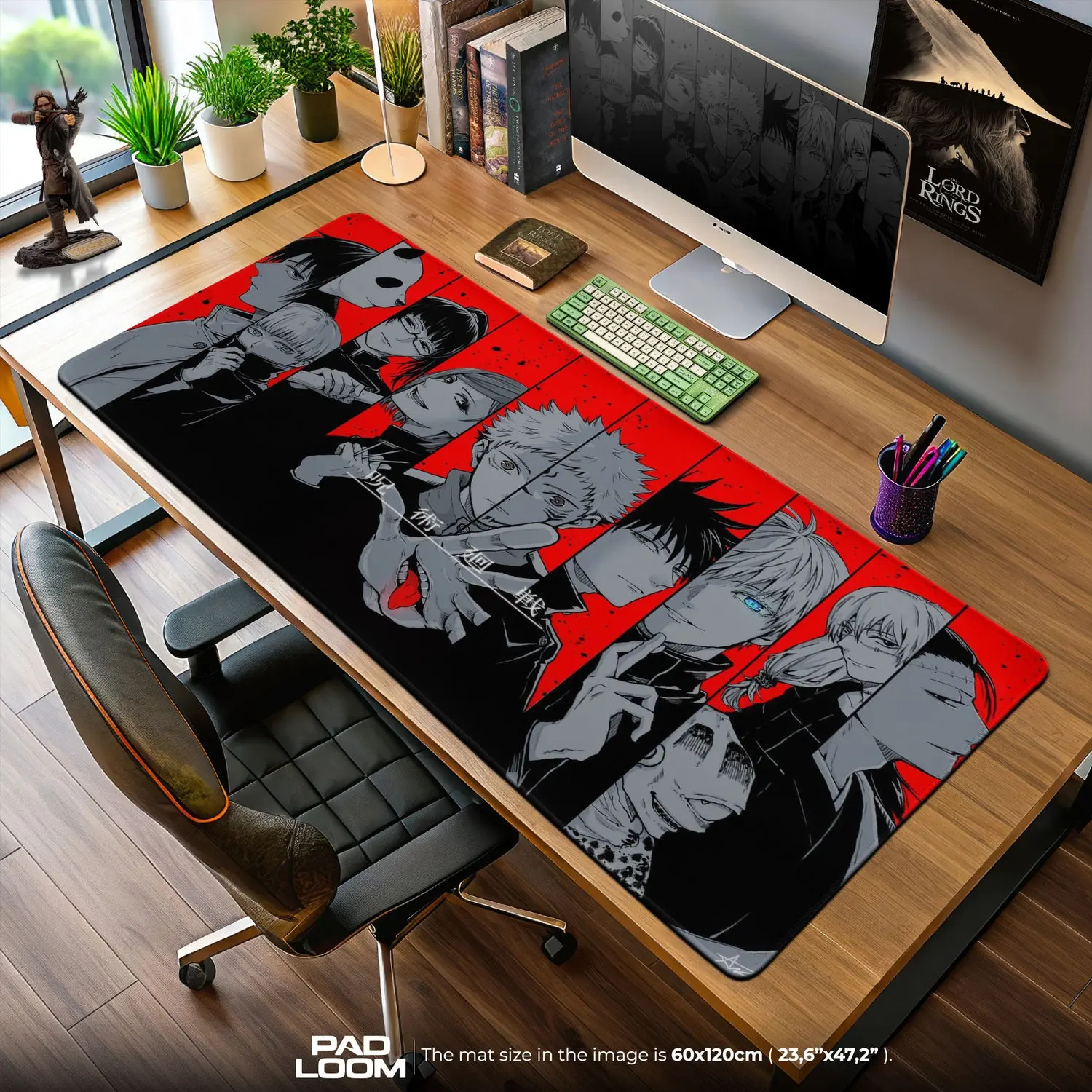 Jujutsu Kaisen Lineup Mouse Pad, Anime Gaming Desk Mat, Anime Mouse Pad, Desk Mat, PC Accessories.