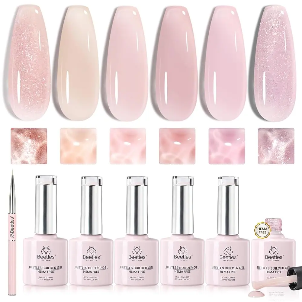 6 Colors HEMA-FREE & TPO FREE Builder Nail Gel