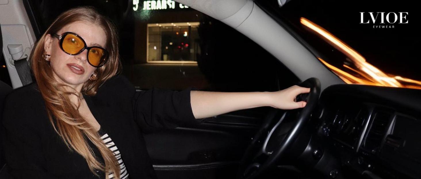 【Friend’s Pick】LVIOE Around Night-Vision Glasses, Fit Over Prescription Glasses with Polarized Yellow Lens Night-Driving Glasses