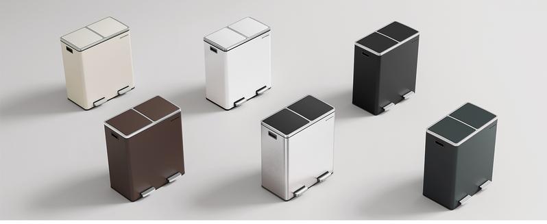 SONGMICS Stainless Steel Trash Can Garage Can Multi-Compartment Plastic Inner Buckets and Hinged Lids Soft Closure Kitchen Trash Bin SONGMICS Stainless Steel Trash Can Garage Can Multi-Compartment Plastic Inner Buckets and Hinged Lids Soft Closure Kitchen Trash Bin