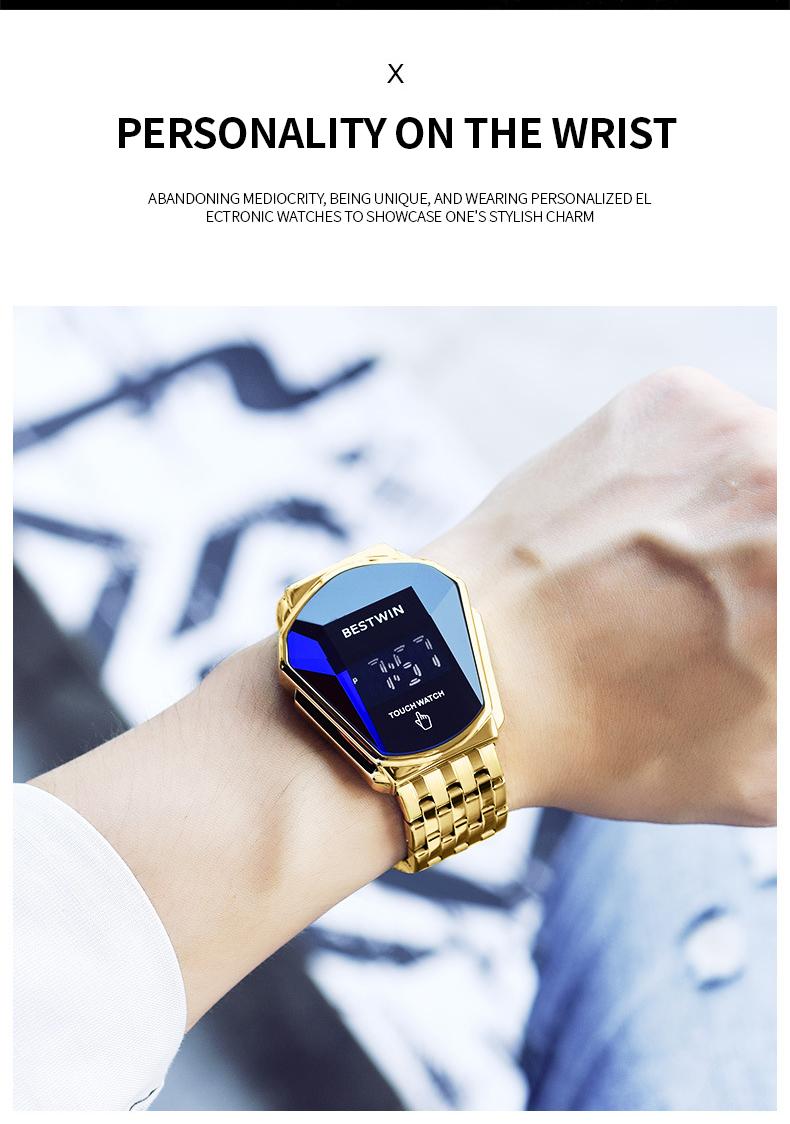 【Jumpstart sale】Touchscreen Racing Sport watch Luxury Mens Racing Sport ​Iridescent diamond-shaped mirror surfacet WatchMultifunction Chronograph  Stainless Stee! Casual Business Stvle Perfect Giftfor Him fashionable wristwatch time display