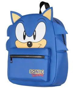 Sonic The Hedgehog Character with 3-D Ears and Quills Mini Faux Leather Backpack For Men and Women 13"