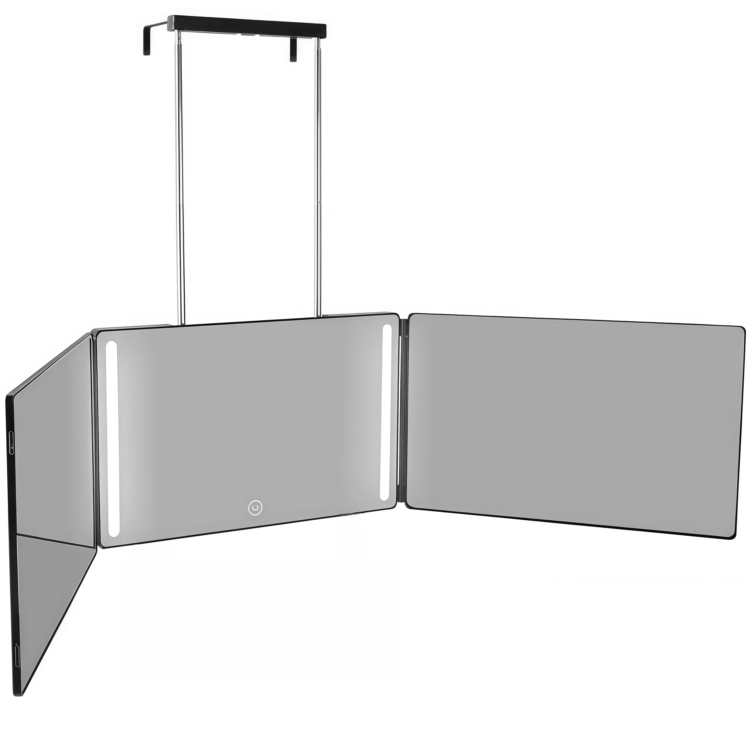 3-Way 360° Folding Bathroom Mirror - ABS, Adjustable, Transparent Anti-Fog HD Glass, Retractable Hook, Portable Mountable Travel Design for Self-Haircutting & Makeup, Ideal Anniversary Gift for Home Use, Thanksgiving, Anniversaries