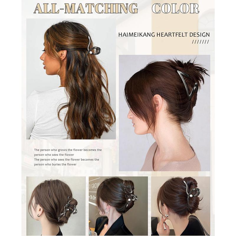 AWAYTR 4Pcs/Set Metal Hair Claw Clips Irregular Large Clips for Women Non-Slip Styling Accessories for Thick and Thin Hair