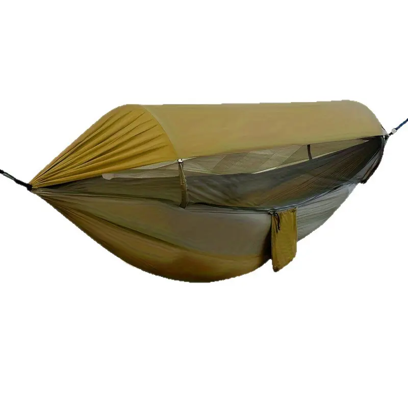 Double Hammock with Mosquito Net, Durable Portable Hammock for Single & Double Use, Ideal for Camping, Patio, Yard, Backpacking and Travel