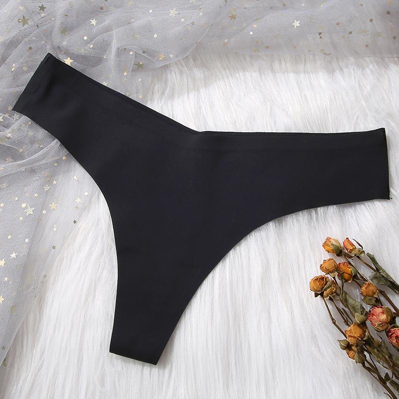 FINETOO Weekly Panties 7 Pack Seamless Thongs No Show Underwear V Waisted Comfortable Thong Panties XS-XL Smooth Lingerie Basic Minimalist Womenswear