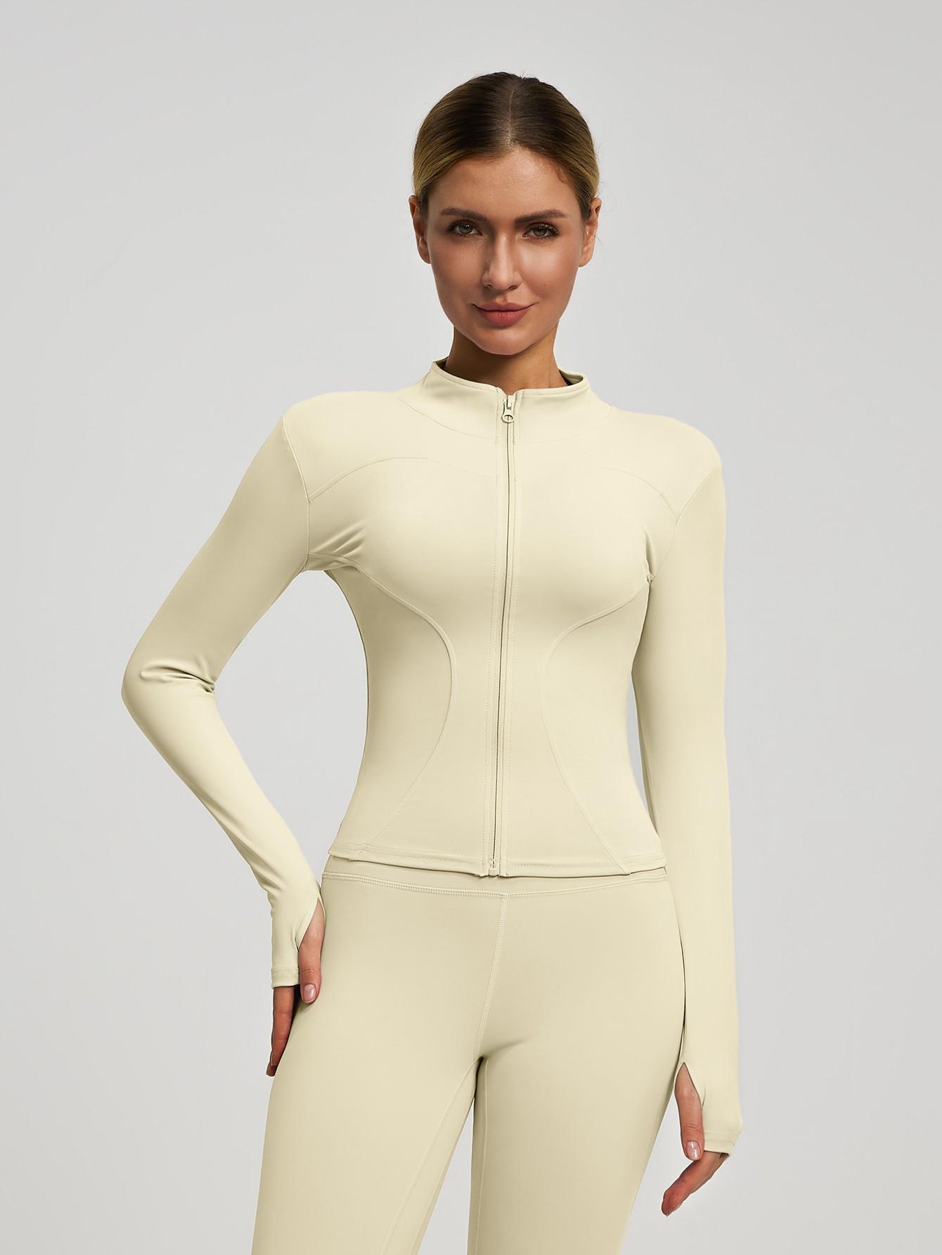 New Women's Yoga Sport Breathable Jacket, Leisure Comfort Quick-Drying Long-Sleeve Jacket with Zipper and Slim Fit Pants, Suitable for Yoga, Gym Training, Running and Daily Wear, Available in Multiple Colors