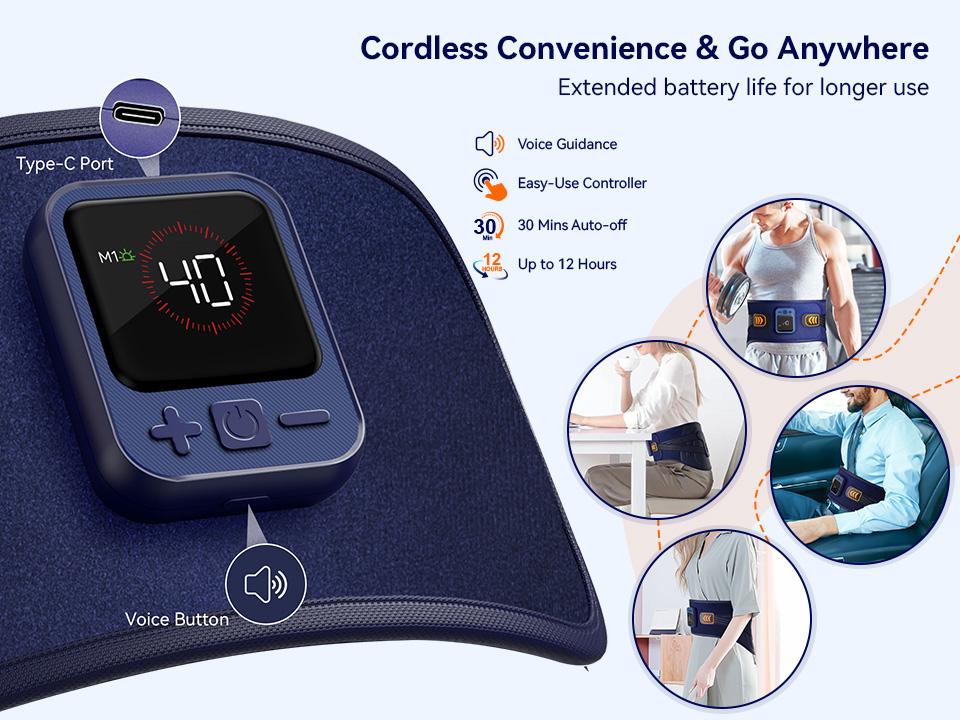 CONLWIN 68" Cordless Heating Pad with 5 Heat & 6 Vibration, Lower Back Massager with 4D Butterfly Support, Portable Heating Pad Gift for Women Men Mom Dad, FSA Eligible HSA CONLWIN 68" Cordless Heating Pad with 5 Heat & 6 Vibration, Lower Back Massager with 4D Butterfly Support, Portable Heating Pad Gift for Women Men Mom Dad, FSA Eligible HSA