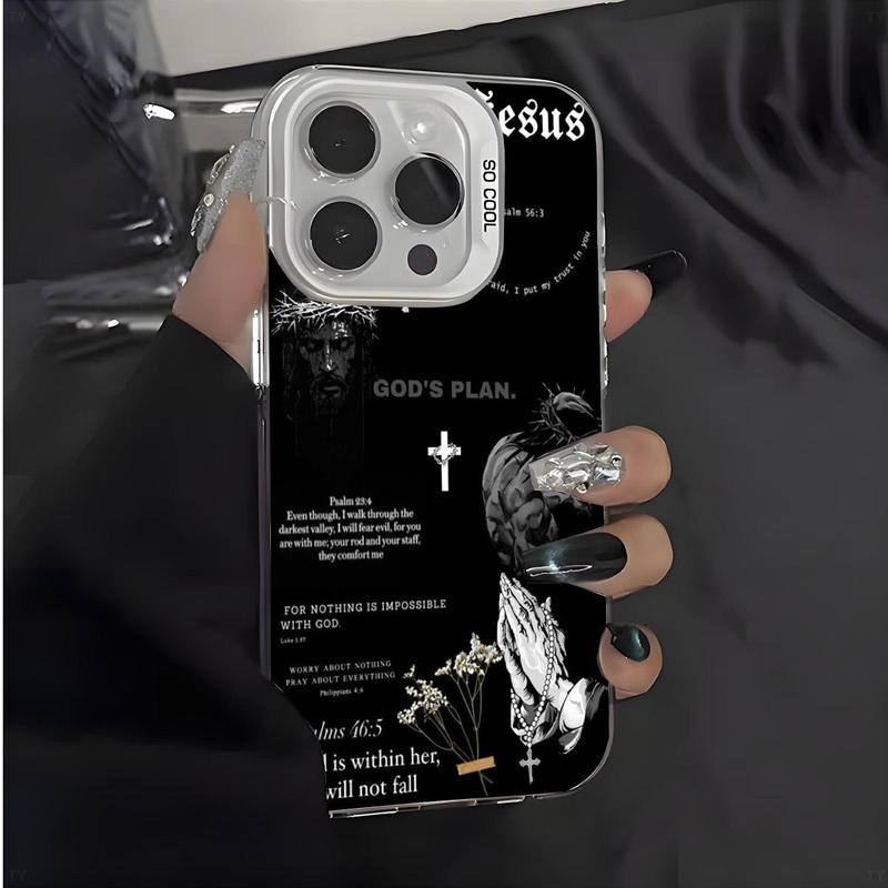 Multi-color Faith Jesus Cross Pattern Mobile Phone Case for iPhone17 16 15 14 13 12 11 Pro Max Plus Luxury Shockproof Protection Back Cover