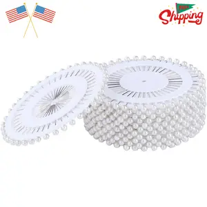480 Pieces Silver Round Pearl Head Straight Pins for Hand Crafts and Sewing Projects