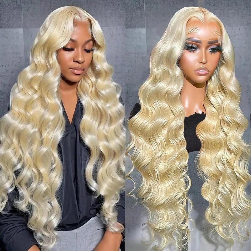 Hot Star 613 Body Wave 13x6 Lace Front Wig Human Hair Straight Blonde HD Transparent Lace Frontal Wig for Women Pre Plucked with Baby Hair 180% Density