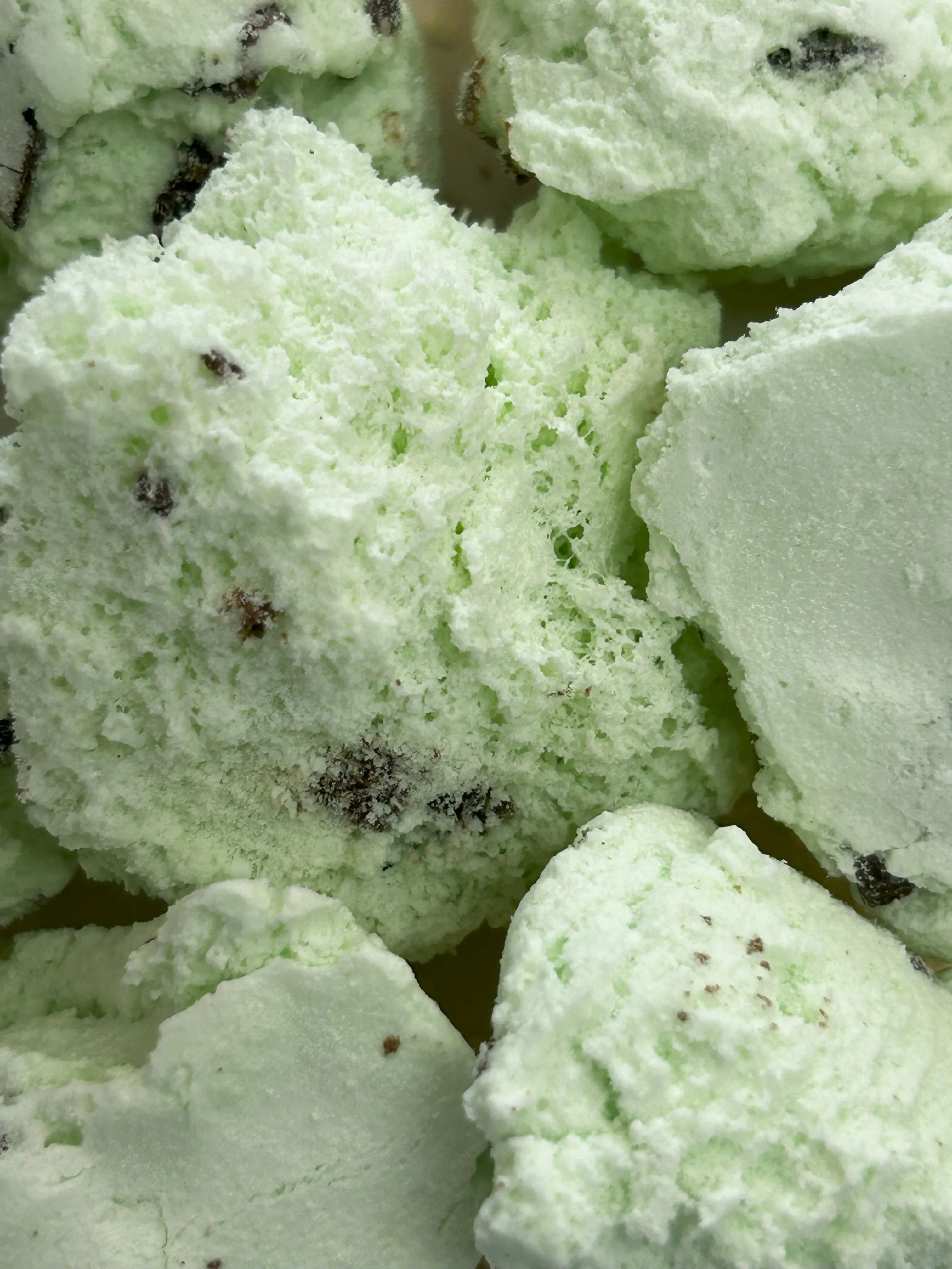 Freeze Dried Mint Chocolate Chip Ice Cream Scoops
