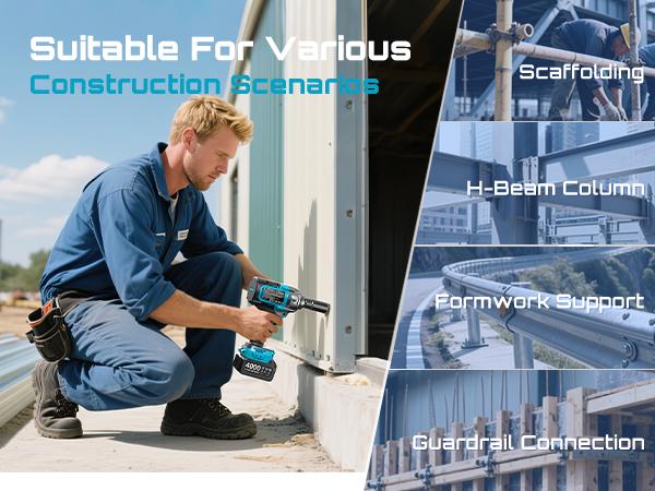 SEESII Upgraded Electric Impact Wrench w/ Detachable Handle - 1180 Ft-lbs (1600 N·m) 1/2" High-Torque, 21V Cordless + 2x 4.0Ah Batteries | for Car/Truck/Mower/Industrial Tasks, Black Friday Deals