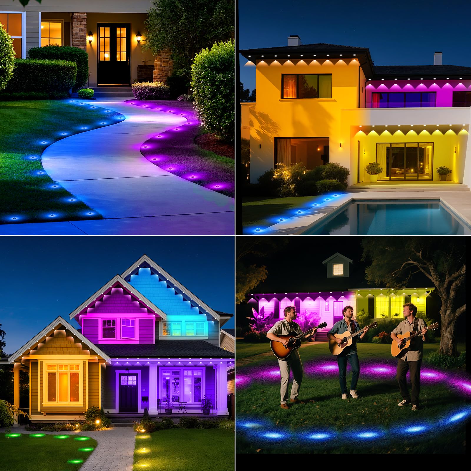 50-300 FT RGB Ground Lights, Garden Lights with Smart APP/Remote Control, Outdoor IP68 Waterproof, Music Sync, Timer Function, RGB Color Changing, for Garden&Patio&Yard&Lawn&Walkway&Driveway&Outdoor