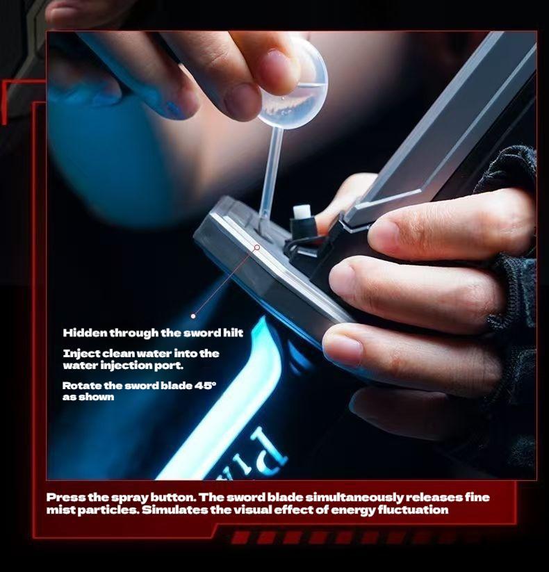 BLD LED SparkBlade Sword with Spray Effect knife Toy Cyberpunk Katana - Light-Up Propfor Cosplay, Raves & Festivals RGB Lights Durable CollectibleItem US In Stock, Valentine’s Gift Idea ,cool birthday gift,type-c rechargeable