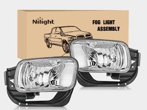 Nilight Fog Lights Assembly Compatible with 2009-2012 Dodge Ram 1500 2010 2011 2012 2013 2014 2015 2016 2017 2018 RAM 2500 3500 Fog Light Replacement Clear Len