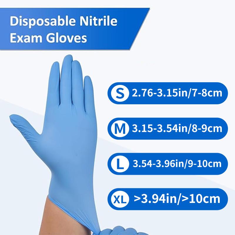 Thickened Disposable Nitrile Gloves Blue 200/400Pcs, Latex & Powder Free, Puncture Resistant, Textured Non-Slip Grip, Food Safe Multi-Purpose Gloves, Food Grade, S/M/L/XL, Ideal for Household, Catering, Beauty & Industrial Work