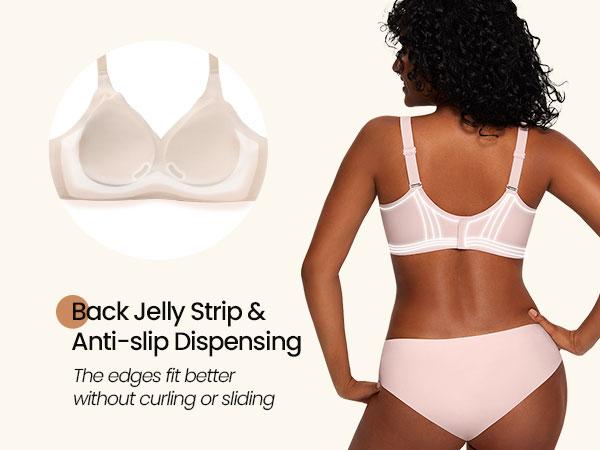 OEAK Wireless Bras for Women Deep V Seamless No Underwire Jelly Bra Full Coverage T Shirt Comfy Bralettes Everyday Bra