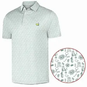 Clean Green Stripe Golf Polo Masters 2026 Fan-Made Performance Lightweight All-Over Print Shirt