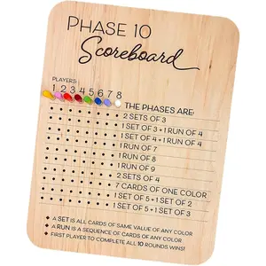 This wooden 10th-stage scoreboard, complete with colorful wooden pegs, is a fun tabletop board card game accessory. Perfect for parties and family game nights. Portable Chess Set with Storage drinking Educational Alphabet Board Game with Timer funny