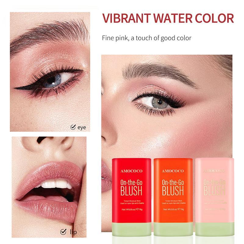 On-the-Go BLUSH Tinted Moisture Stick for Flawless Look - Long Lasting Liquid Blusher with Moisturizing Formula - Natural Shades for Cheeks & Eyes