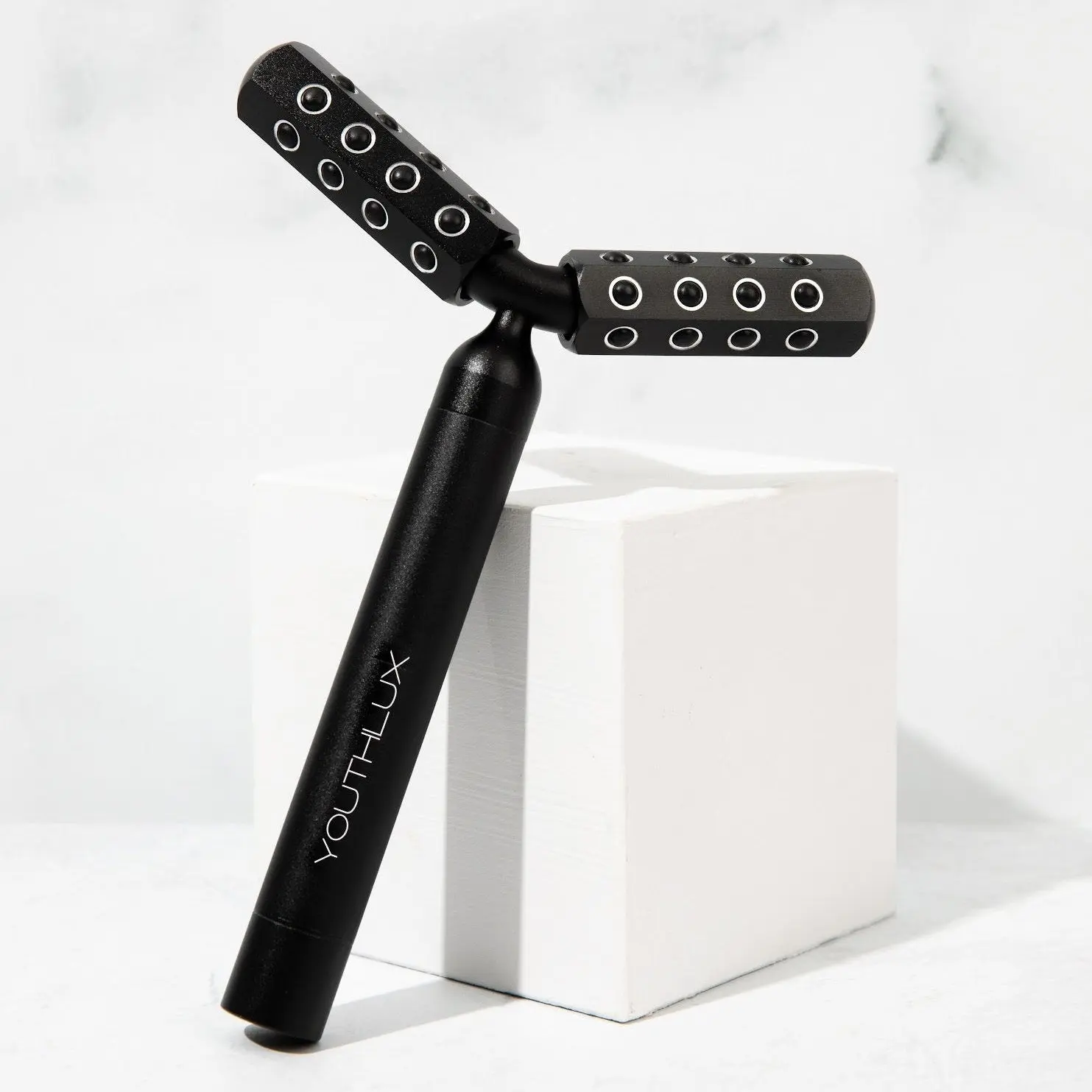 YouthLux Revolution Roller | Vibrating Face & Body Massage Tool | Anti-Aging, Depuffing & Skin Tightening | 48 Germanium Stones | 6,000 RPM