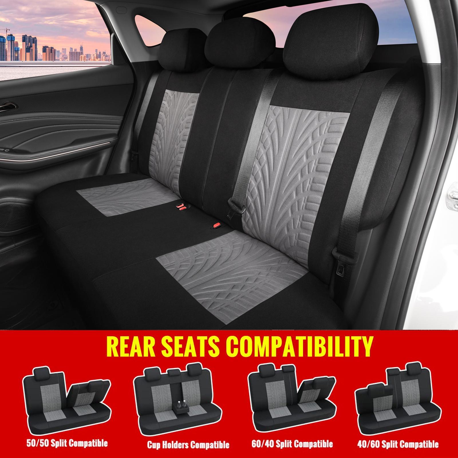 5 Seats Car Seat Covers Universal 1 Set, for Front & Rear Seats, Stylish Polyester Fabric Car Seat Protectors with Embroidered Logo, Airbag Compatible, Fits Most Autos SUVs Vans Trucks, Red Gray Blue Black Car Seat Covers, Car Interior Accessories Outdoor 5 Seats Car Seat Covers Universal 1 Set, for Front & Rear Seats, Stylish Polyester Fabric Car Seat Protectors with Embroidered Logo, Airbag Compatible, Fits Most Autos SUVs Vans Trucks, Red Gray Blue Black Car Seat Covers, Car Interior Accessories Outdoor