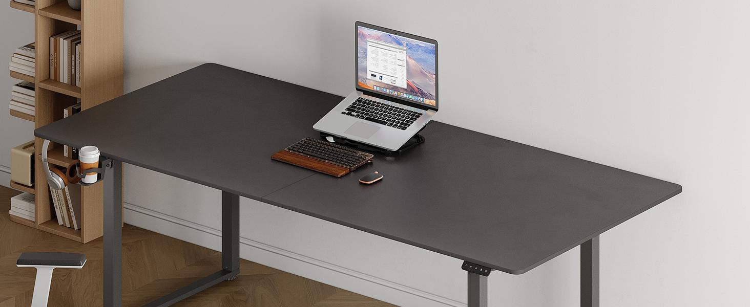 【SPRING GLOW UP】ONBRILL Height Adjustable Electric Standing Desk 71x32 Inches Rectangle Sit Stand Up Desk with Dual Motorand Memory Preset Home Office Computer Desk