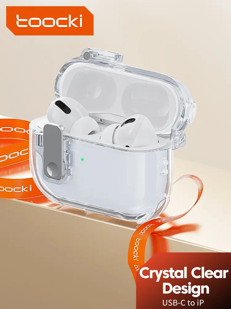 Toocki Clear MagSafe Protective Shell - 1-Click Opening, Compatible with Apple AirPods 2, AirPods Pro & Pro 2 Earbuds, Protection for Audio Devices
