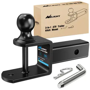 Nilight 3 in 1 ATV UTV Multi Hitch Mount with 2 inch Ball Hitch Rated 2000 LBS Fits 2 Inch Receiver Winch Strap Loop Rated 5000 LBS