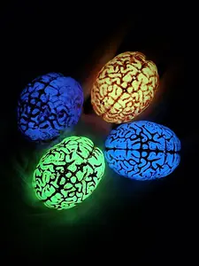 1 - Glow-in-the-Dark Resin Brain - Anatomical Insert for Resin Crystal Skull Molds, Spooky Craft Supplies