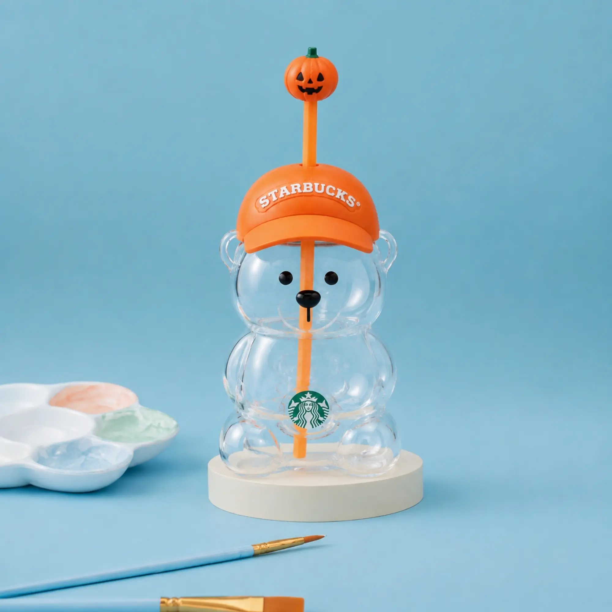 Bearista x Starbucks Halloween Tumbler Cup 20oz, Pumpkin Straw Bear Cup, Cute Fall Limited Edition Drinkware Gift