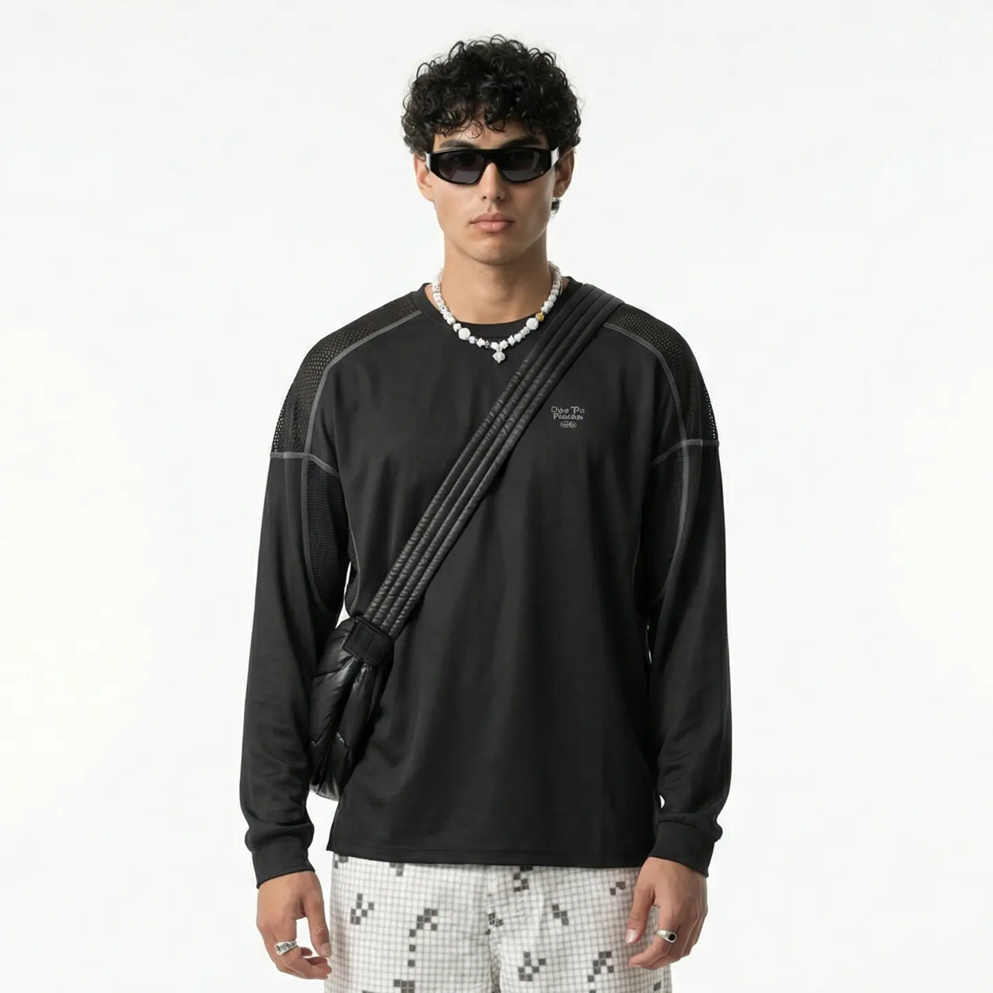 inflation Men's Loose Fit Long-Sleeve Athletic Shirt - Breathable Cooling Polyester-Spandex Layer-Ready Top for Sports, Casual Wear, Sporty Chic