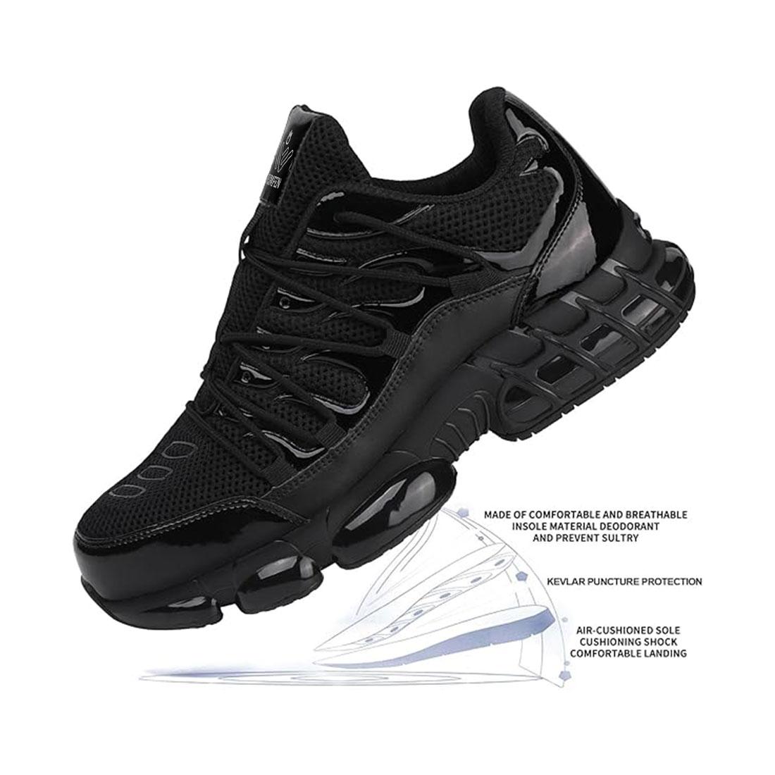 RUMFEN Steel Toe Safety Sneakers for Men & Women Indestructible Lightweight Breathable Work Boots with Composite Toe Closed-Top Footwear