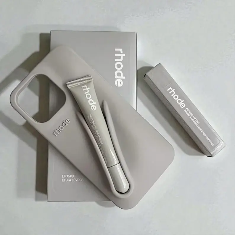 Rhode Phone Case Bundle with Lip Tint (And Bonus Gift) - Viral 3D Silicone Holder - Full Set for iPhone 11 - 17 Pro Max