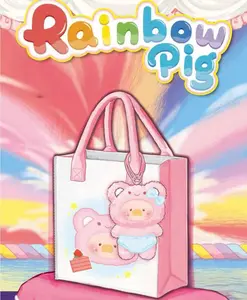 RAINBOW PIG 400%-CLOUD CANDY HEART PIE Blind Box-，Bunny Plush Dolls，Soft Furry Collectibles，Backpack or clothing decoration,Blind bag