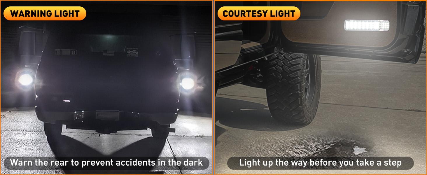 Nilight 2PCS LED Interior Door Panel Light Courtesy Warning Lights White Beam Plug and Play Compatible with Chevy GMC C/K Silverado Sierra 1500 2500 3500 HD Suburban Cadillac Escalade Hummer H2