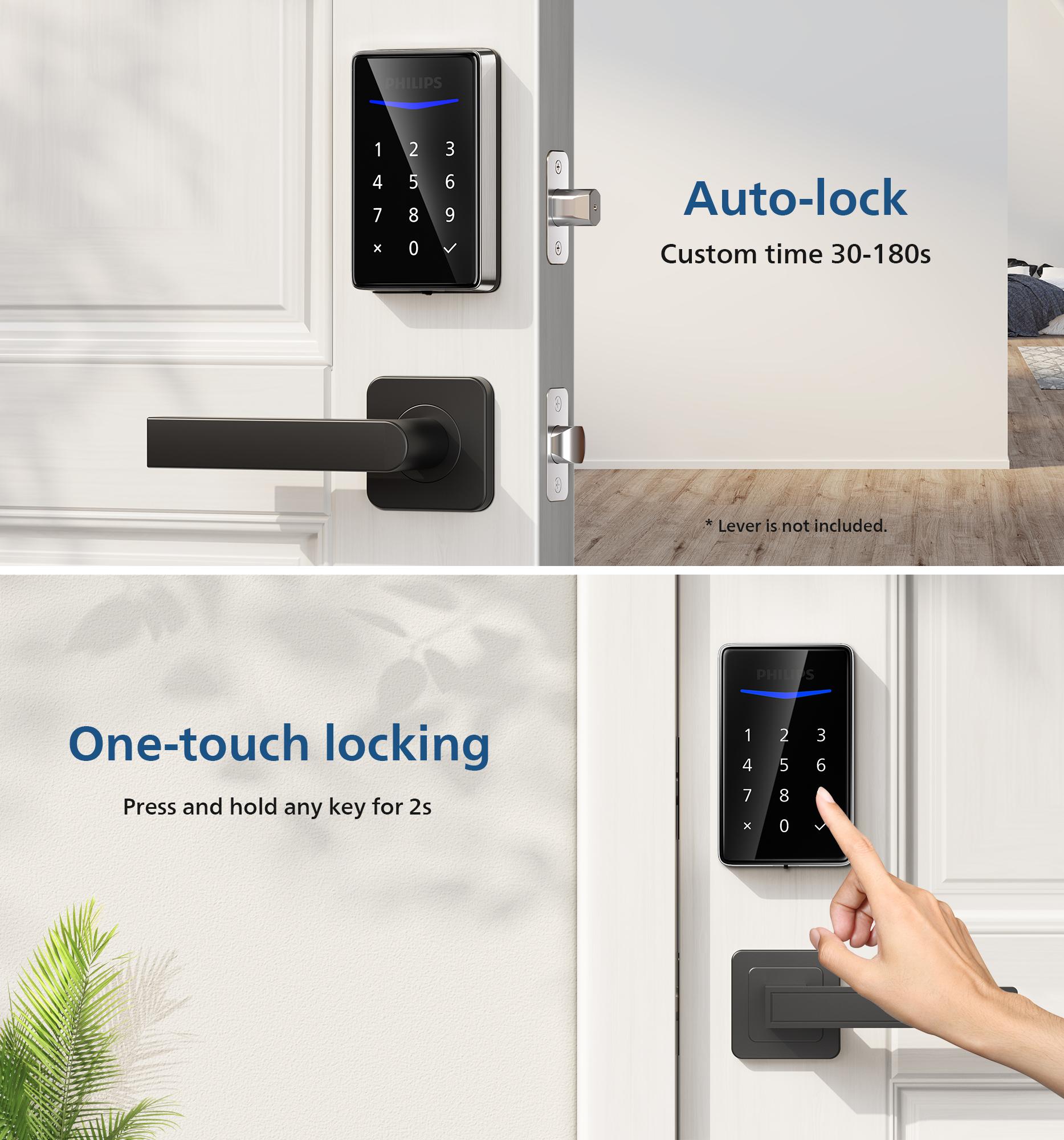 Philips Smart Lock, Smart Lock for Homeowners, Keyless Entry for Rental Apartments,  Weatherproof Touchscreen