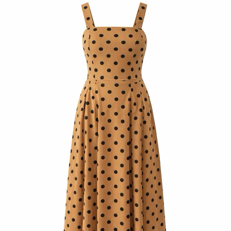The polka dots linen dress Womenswear Spring Elastic - TikTok Shop The polka dots linen dress Womenswear Spring Elastic - TikTok Shop