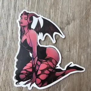 Succubus Matte Sticker – Dark Fantasy Anime Waterproof Vinyl Decal for Laptop, Phone, Notebook, Phone Case & Car | Cool Gift for Fans