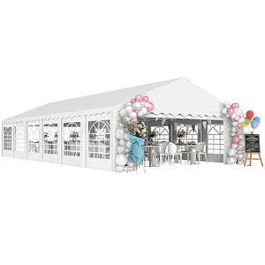 Outsunny 20' x 40' Heavy Duty Party Tent, Large Outdoor Canopy Tent Event Shelter with Removable Sidewalls, 12 Windows & 2 Doors, Tents for Wedding, Parties, BBQ, Events, White