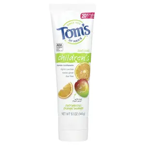Tom's of Maine Natural Children's Fluoride Toothpaste, Outrageous Orange Mango, 5.1 oz (144 g)