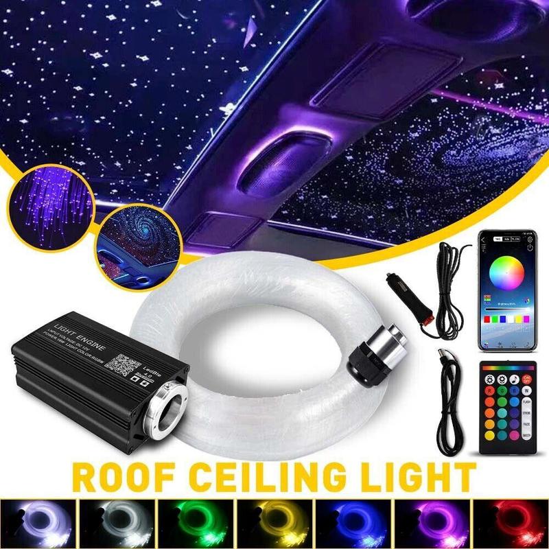 1000/500pcs Deluxe Meteor Shower Lighting Kit Fiber Optic Star Ceiling for Car Home with APP & 24 Key Remote Control RGBW LED Twinkle Music Mode