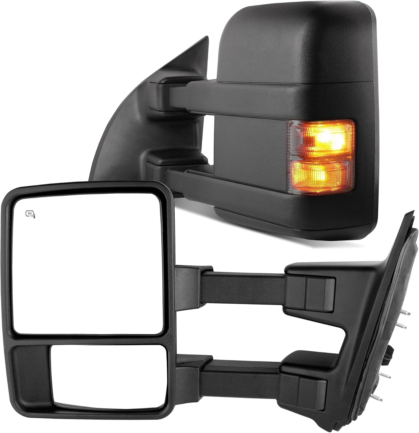 YITAMOTOR Towing Mirrors for 1999-2007 Ford F250 F350 F450 F550 Super Duty, 2001-2005 Excursion Extendable Power Heated with Smoke Signal Light Side Mirrors Pair