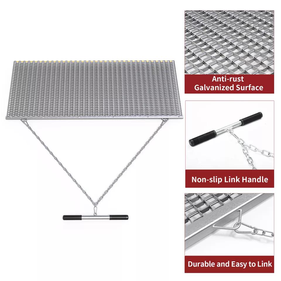 YITAMOTOR 6' x 3' Drag Mat Heavy Duty Zinc & Steel Mesh for ATV UTV Field Surface Leveling Solution Durable Outdoor Vehicle Floor Mat