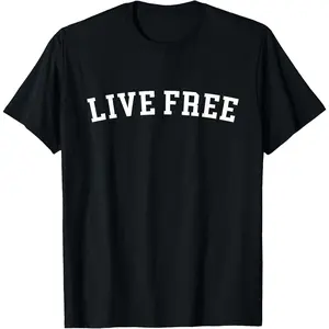 100% Cotton Live Free Live Free - Designs T-Shirt