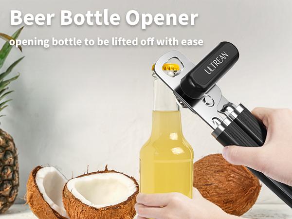 ULTREAN Manual Can Opener / Bottle Opener, Heavy Duty Stainless Steel Smooth Edge Manual Hand Held Handheld Kitchen Utensils Cover