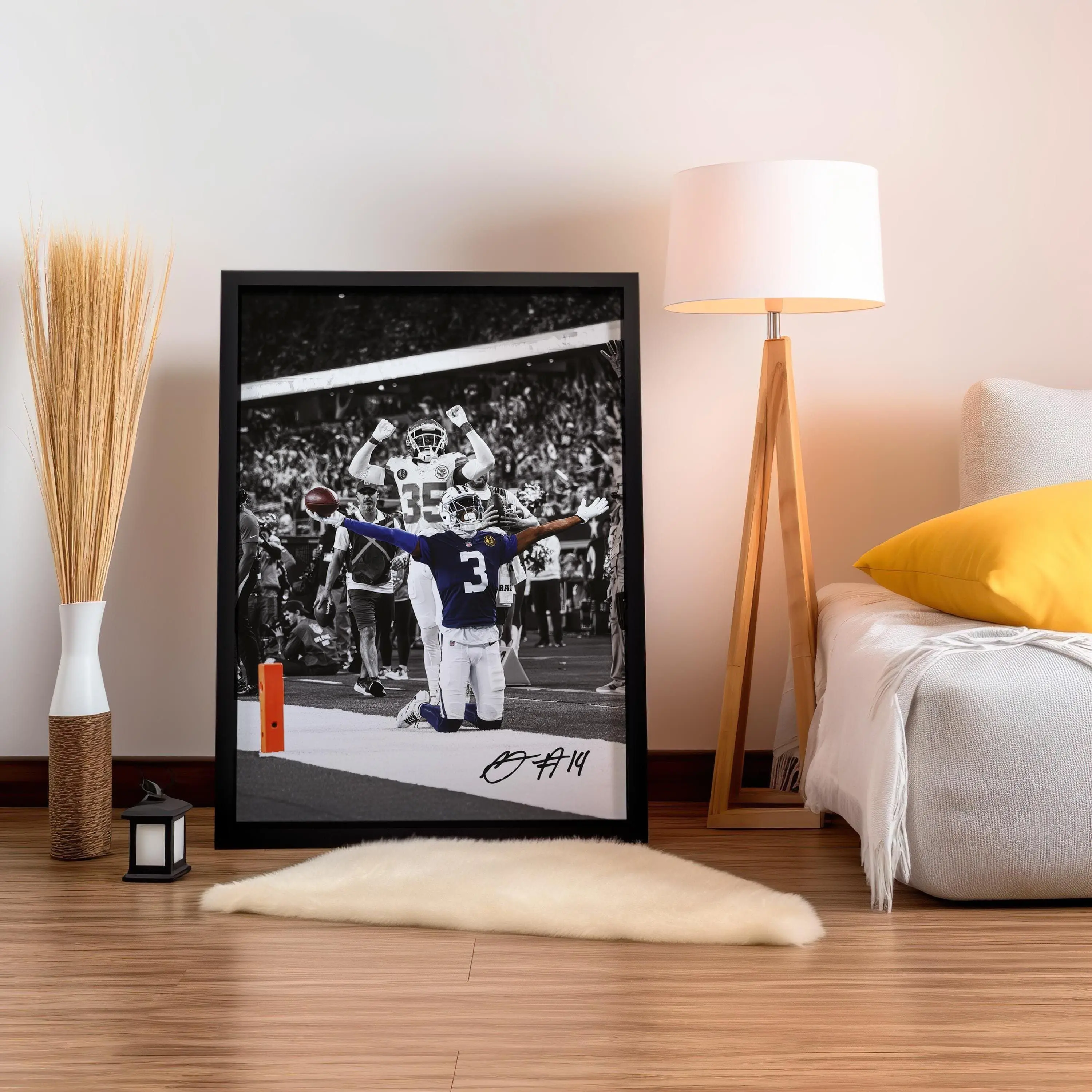[ SALE UP 45% - UNFRAMED POSTER ] George Pickens Poster Signed Football Wall Art Game Day Decor