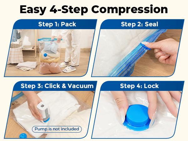 ETENWOLF 20 Pack Vacuum Storage Bags with Rechargeable Wireless Pump for Clothes Travel Space Saver Bags in Jumbo Large Medium Small Sizes Perfect for Luggage and Suitcases SpringStatements